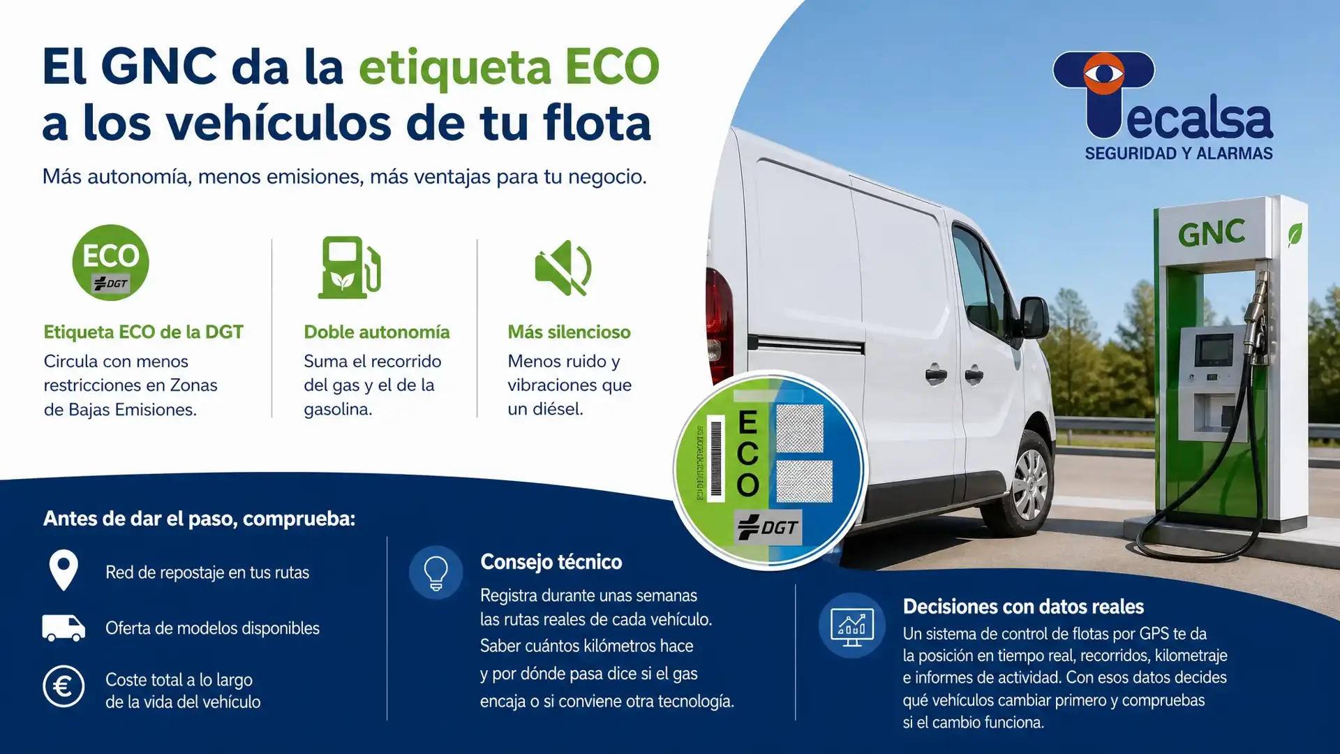 El GNC da la etiqueta ECO a los vehículos de tu flota